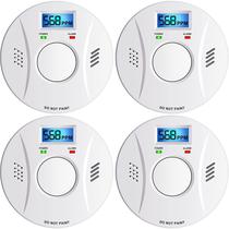 Detector de fumaça e monóxido de carbono Linsoal Battery, pacote com 4