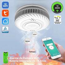 Detector De Fumaça Inteligente WiFi Tuya Com Bateria De Lítio De 10 Anos Para Cozinha, Sala De Estar Detector De Fumaça Inteligente WiFi Tuya Com Bateria De Lítio De 10 Anos Para Cozinha, Sala De Estar