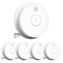 Detector de fumaça SITERWELL Hardwired Interconnected GS562A, pacote com 5 Detector de fumaça SITERWELL Hardwired Interconnected GS562A, pacote com 5