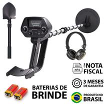 Detector de Metais Metal Profissional Ouro Prata e Cobre Pá Portátil Fone