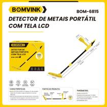 Detector de Metais Portátil BOMVINK BOM-6815 LCD com Bobina à Prova d'Água Detector de Metais Portátil BOMVINK BOM-6815 LCD com Bobina à Prova d'Água