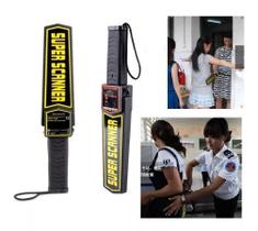 Detector de metais portátil com alarme vibra preto Detector de metais portátil com alarme vibra preto