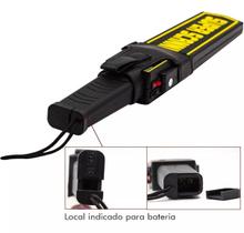 Detector de metais portátil com alarme vibra preto Detector de metais portátil com alarme vibra preto