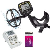 Detector De Metais Profissional TX-850 com Carregador, Bateria 9V Recarregável, Novo, Original, NF