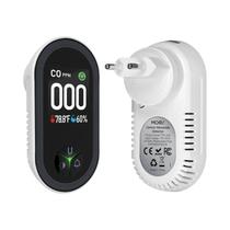 Detector De Monóxido De Carbono 3 Em 1 Com Sensor De Temperatura E Umidade, Display E Alarme De 85db