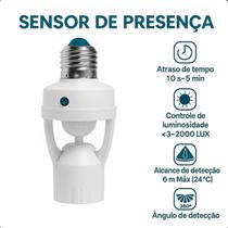 Detector De Movimento Com Fotocélula Para Lâmpadas E27