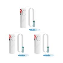Detector De Vazamento De Água 90dB Alarme Instantâneo Cabo De 1M Alerta Sonoro Alimentado Por