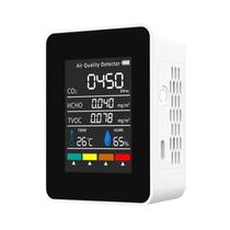Detector Digital 5 Em 1 De CO2, Temperatura, Umidade, TVOC E HCHO, Testador De Gás Multifuncional Detector Digital 5 Em 1 De CO2, Temperatura, Umidade, TVOC E HCHO, Testador De Gás Multifuncional