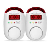 Detectores de gás e monóxido de carbono KOABBIT com display LCD, pacote com 2
