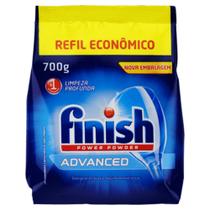 Detergente em pó para máquina de lavar louças finish power powder advanced pacote 700g refil econômico Detergente em pó para máquina de lavar louças finish power powder advanced pacote 700g refil econômico