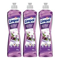 Detergente Gel Concentrado Limpol Uva Orquídea 400ml Kit C/3 Unidades