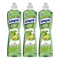 Detergente Gel Limpol 400ml Kit C/3 Limão Verbena Alta Potência na Limpeza