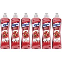 Detergente Gel Limpol 400ml Kit C/6 Cereja Hibisco Alta Performance na Limpeza Desengordurante