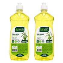 Detergente Lava Louças Biodegradável Concentrado Kit 2 Unidades Capim Limão 650ml Biowash Detergente Lava Louças Biodegradável Concentrado Kit 2 Unidades Capim Limão 650ml Biowash