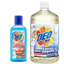 Detergente Lava Louças Para Máquina Concentrado 1 L + Secante Abrilhantador 140ml Deoline Detergente Lava Louças Para Máquina Concentrado 1 L + Secante Abrilhantador 140ml Deoline