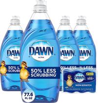 Detergente líquido para louça Dawn Ultra 4x575 ml com 2 esponjas que não riscam