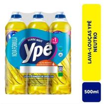 Detergente Líquido Ypê Neutro Kit 6x500ml para Louças e Limpeza Geral
