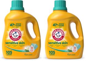 Detergente para roupa Arm & Hammer Sensitive Skin 6200 ml, pacote 2 Detergente para roupa Arm & Hammer Sensitive Skin 6200 ml, pacote 2