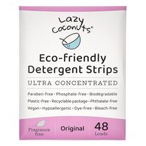 Detergente para roupa em tiras, cocos preguiçosos, sem perfume
