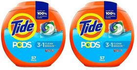 Detergente para roupa Tide Pods Clean Breeze 57 pacotes x2 1,36 L
