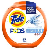 Detergente para roupa Tide PODS Light 57 pacotes Ocean Mist Scent