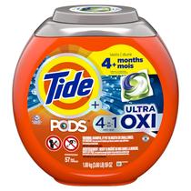 Detergente para roupa Tide PODS Liquid 4 em 1 Ultra Oxi 57 pacotes