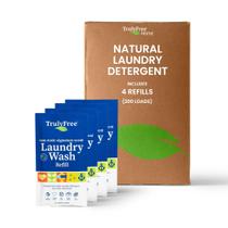 Detergente para roupa Truly Free Powder Wash 200 cargas, pacote com 4