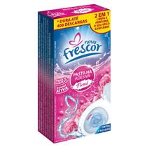 Detergente Pastilha Adesiva Floral Rosa 10g Caixa Com 3 Unidades Novo Frescor Dura até 400 Descargas Banheiro Privada