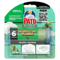 Detergente Sanitário Pato Gel Adesivo Desafio das Flores com Aplicador e Refil 38g