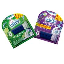 Detergente Sanitários COM APLICADOR + REFIL Gel Adesivo 38g Novo Frescor Dura até 6 Semanas