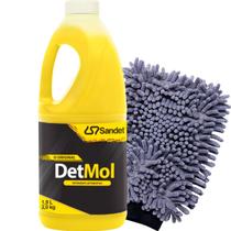 Detmol 2L Sandet Shampoo Desengraxante Lava Autos Detergente Limpeza Pesada Carro Moto Caminhão Luva