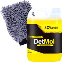 Detmol 5l sandet detergente automotivo desengraxante carro moto caminhão limpeza pesada com luva microfibra