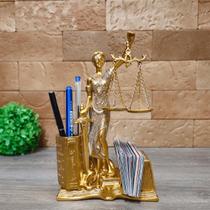 Deusa Da Justiça Thêmis porta caneta e cartão Luxo brilhante