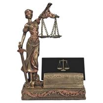 Deusa da Justiça Themis Porta Cartão Cartões Enfeite Resina