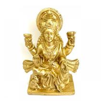 Deusa Lakshmi Dourado Em Resina 11 Cm - Bialluz Presentes