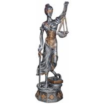 Deusa Themis Deusa Justiça Direito 45x18cm Prata C/ Dourado Deusa Themis Deusa Justiça Direito 45x18cm Prata C/ Dourado
