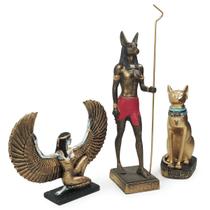 Deuses do Egito Isis Anubis Bastet Trio de Decoração Egípcia
