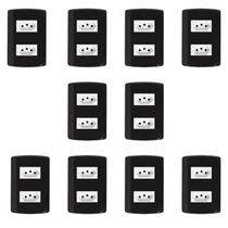 Dez Conjuntos com 2 Tomadas 2p+t 20a 250v, Modular, com Placa 4x2 e Suporte Dez Conjuntos com 2 Tomadas 2p+t 20a 250v, Modular, com Placa 4x2 e Suporte