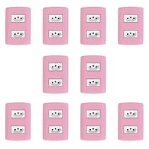 Dez Conjuntos com 2 Tomadas 2p+t 20a 250v, Modular, com Placa 4x2 e Suporte Dez Conjuntos com 2 Tomadas 2p+t 20a 250v, Modular, com Placa 4x2 e Suporte