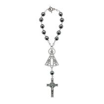 Dezena para Carro Nossa Senhora Aparecida em Hematita 8mm Dezena para Carro Nossa Senhora Aparecida em Hematita 8mm
