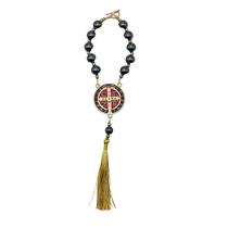 Dezena Retrovisor De Carro São Bento Hematita com Pompom Dezena Retrovisor De Carro São Bento Hematita com Pompom