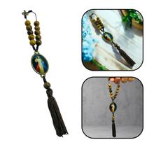 Dezena Terço Retrovisor de Carro Jesus Misericordioso Madeira