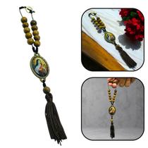 Dezena Terço Retrovisor de Carro Santa Teresinha do Menino Jesus Madeira Dezena Terço Retrovisor de Carro Santa Teresinha do Menino Jesus Madeira