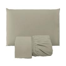 Dia a dia jogo de lençol liso king 3 pçs