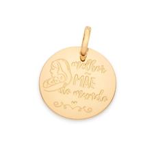 Dia das Mães Pingente Medalha folheada a ouro Rommanel escrito Melhor mãe do mundo 542614 Dia das Mães Pingente Medalha folheada a ouro Rommanel escrito Melhor mãe do mundo 542614