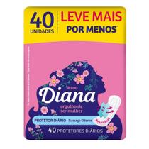 Diana absorvente protetor diario c/ 40 unidades no pacote.