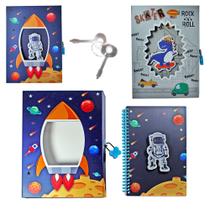 Diario Astronauta/Dinossauro Com Cadeado 60 Folhas 17,6X11Cm - INTERPONTE