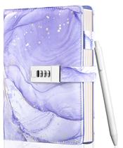 Diário CAGIE A5 com Cadeado - Forrado, Recarregável e na Cor Roxa Diário CAGIE A5 com Cadeado - Forrado, Recarregável e na Cor Roxa