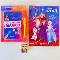Diário Caneta Magica Princesas Disney + Livro Colorir Frozen