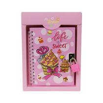 Diario com Cadeado e Chaves 45 Follhas com Estampas Diario com Cadeado e Chaves 45 Follhas com Estampas